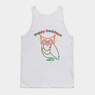 Happy Holidays owl shirt | Funny Christmas shirt Tank Top